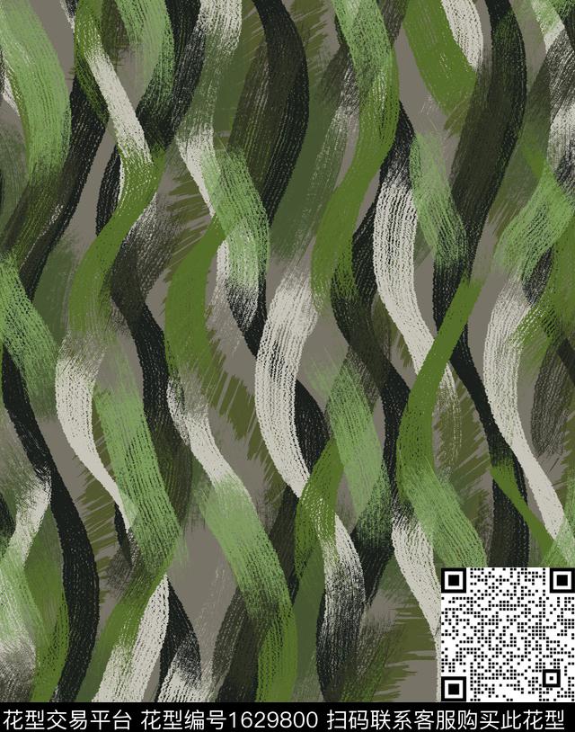 连衣裙大牌风笔触传统印花花型下载（图片编号: 1629800） - 瓦栏（Walan）