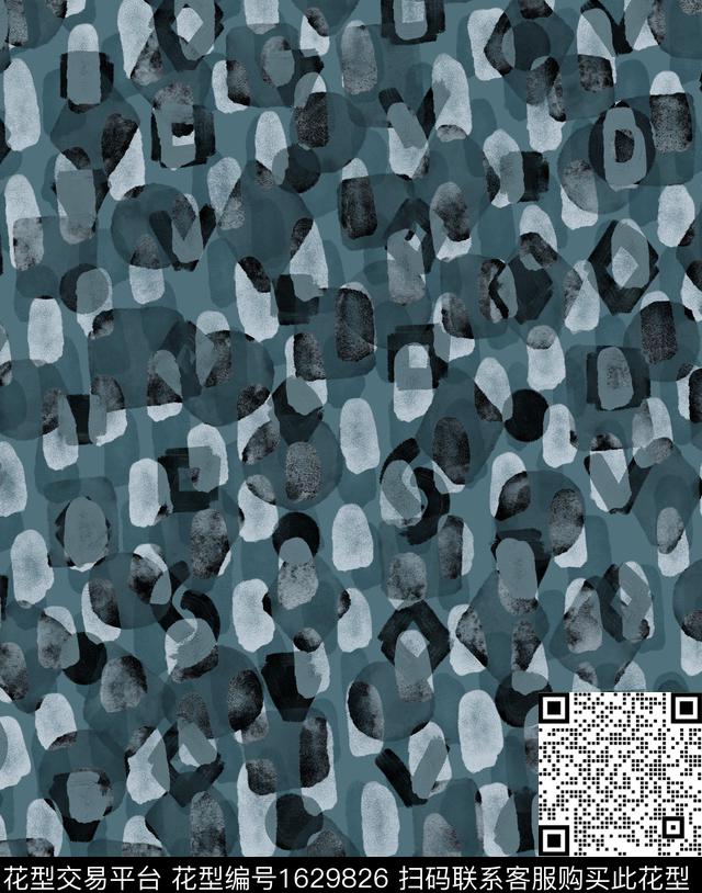 豹纹连衣裙水彩传统印花花型下载（图片编号: 1629826） - 瓦栏（Walan）