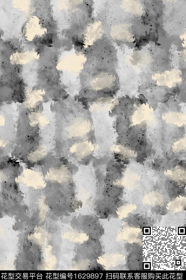 简约水彩抽象数码印花花型下载（图片编号: 1629897） - 瓦栏（Walan）