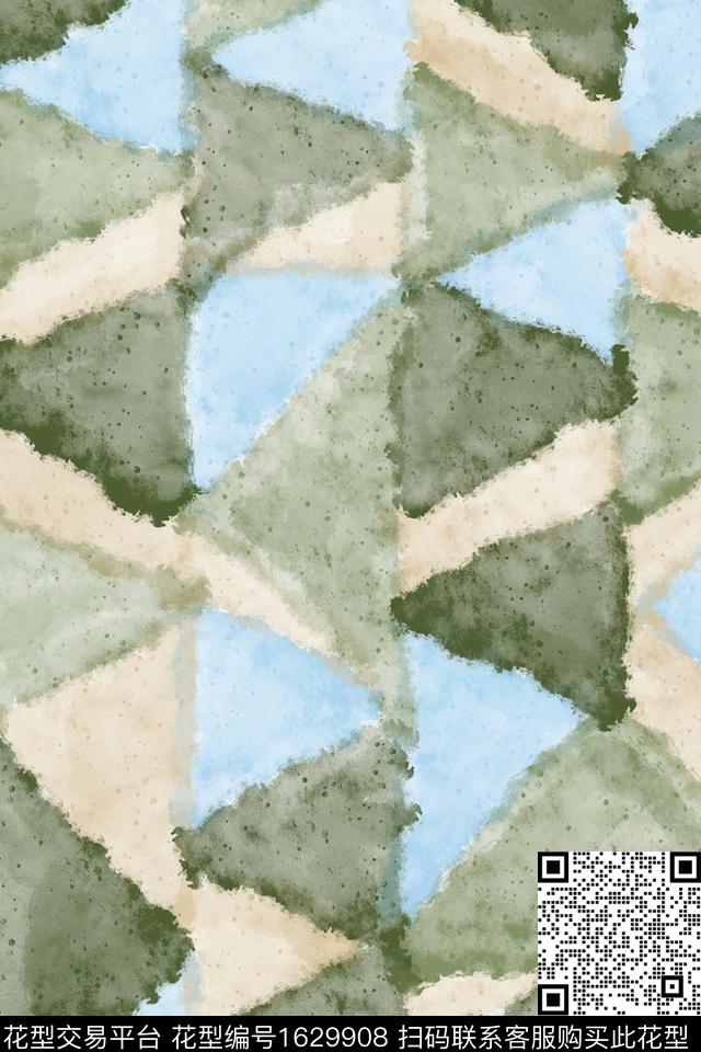 肌理简约笔触数码印花花型下载（图片编号: 1629908） - 瓦栏（Walan）