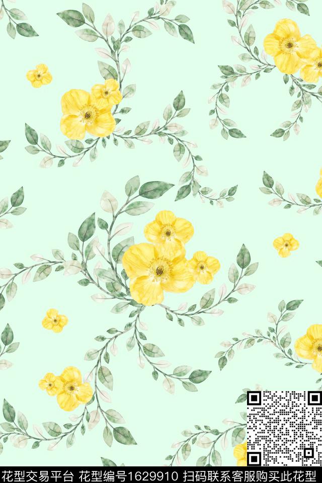 年轻女装大花小碎花数码印花花型下载（图片编号: 1629910） - 瓦栏（Walan）
