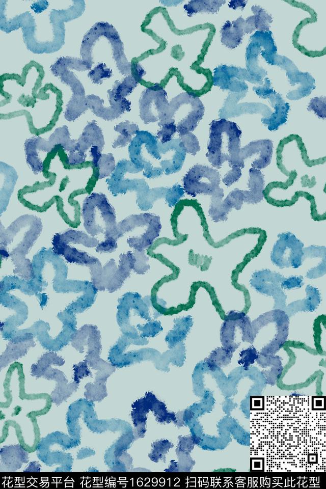 花卉肌理简约数码印花花型下载（图片编号: 1629912） - 瓦栏（Walan）