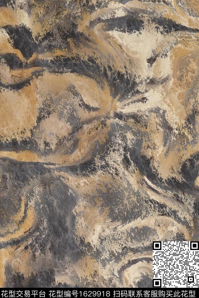 复古抽象飘逸数码印花花型下载（图片编号: 1629918） - 瓦栏（Walan）