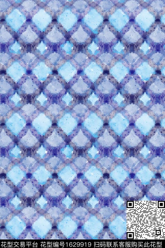 肌理笔触几何数码印花花型下载（图片编号: 1629919） - 瓦栏（Walan）