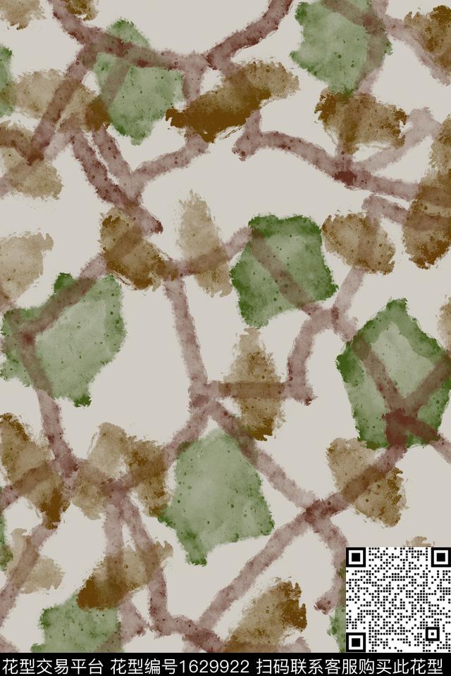 肌理笔触复古数码印花花型下载（图片编号: 1629922） - 瓦栏（Walan）