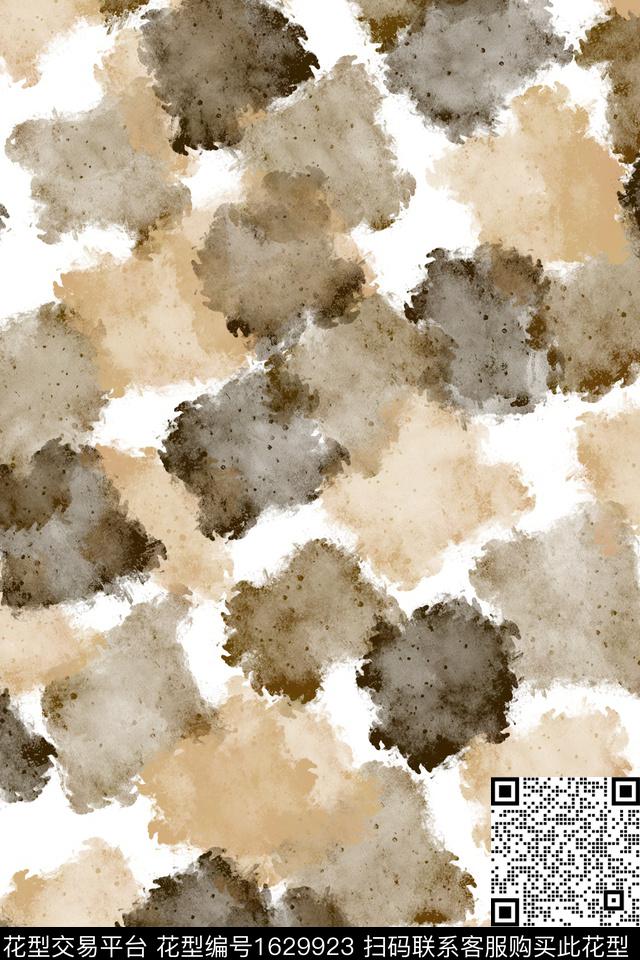 简约水彩复古数码印花花型下载（图片编号: 1629923） - 瓦栏（Walan）