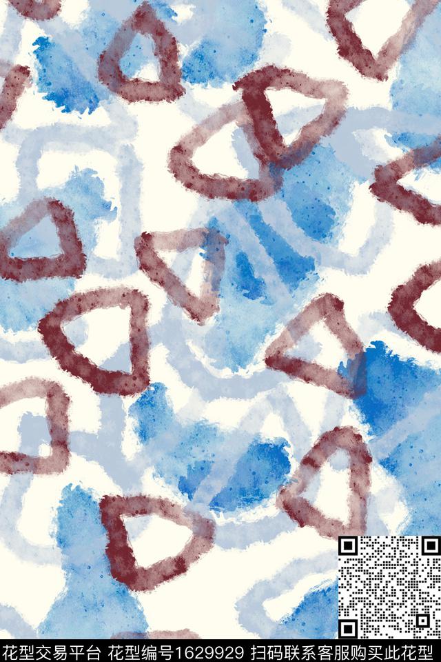 肌理简约水彩数码印花花型下载（图片编号: 1629929） - 瓦栏（Walan）