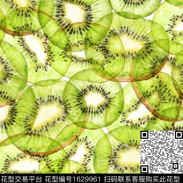 年轻女装水果奇异果数码印花花型下载（图片编号: 1629961） - 瓦栏（Walan）