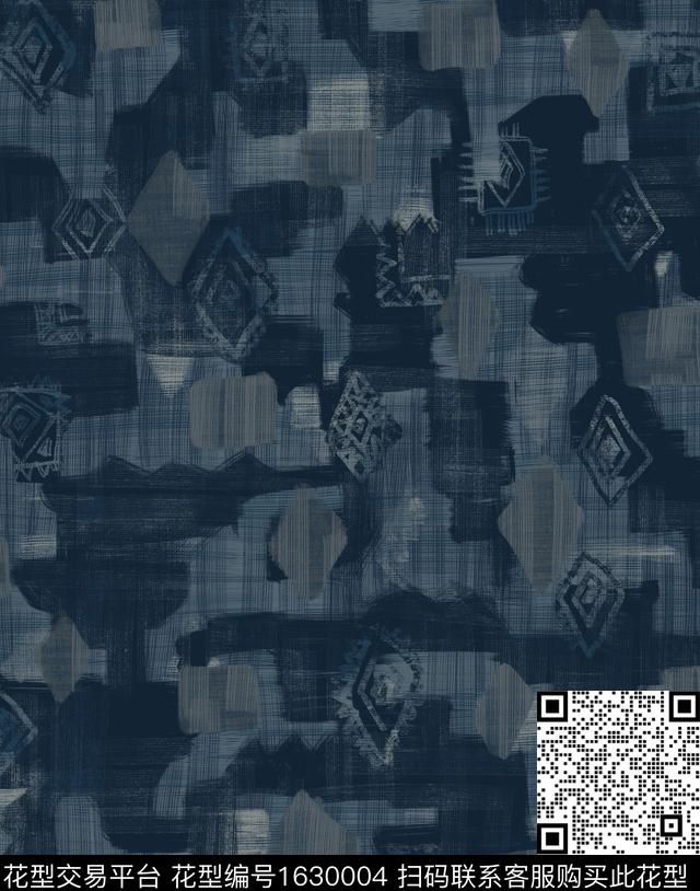 民族风手绘几何传统印花花型下载（图片编号: 1630004） - 瓦栏（Walan）