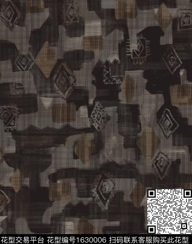 民族风手绘几何传统印花花型下载（图片编号: 1630006） - 瓦栏（Walan）
