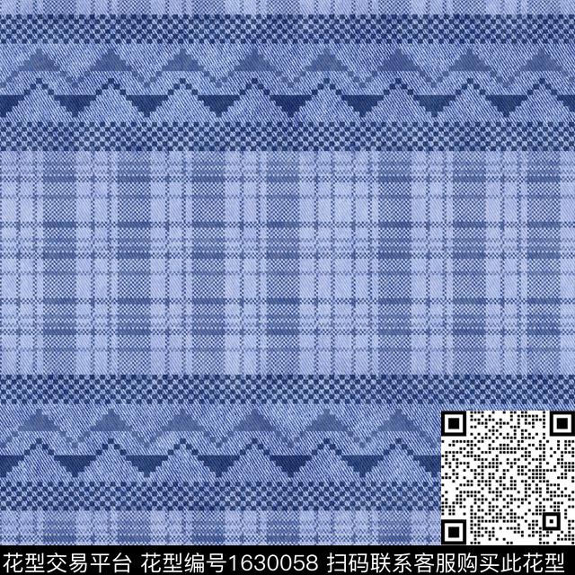 费尔岛格纹民族风格子数码印花花型下载（图片编号: 1630058） - 瓦栏（Walan）