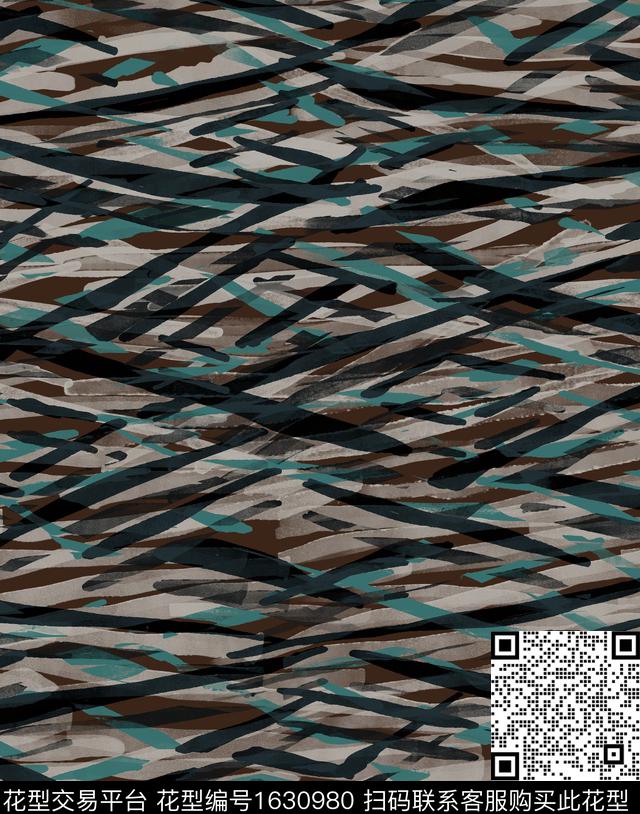 线条水彩男装传统印花花型下载（图片编号: 1630980） - 瓦栏（Walan）