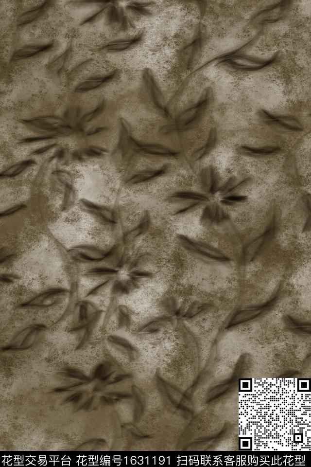 侘寂花卉肌理数码印花花型下载（图片编号: 1631191） - 瓦栏（Walan）
