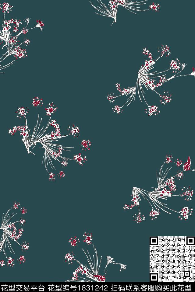 花卉抽象花卉中老年数码印花花型下载（图片编号: 1631242） - 瓦栏（Walan）