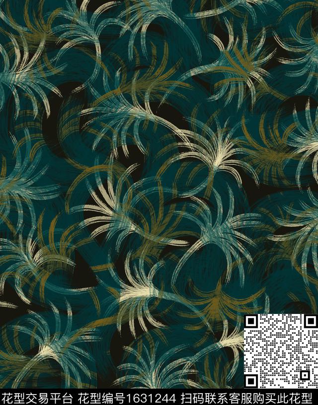 热带花型椰子树数码花型数码印花花型下载（图片编号: 1631244） - 瓦栏（Walan）