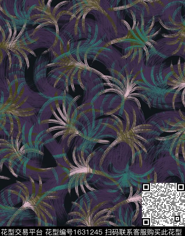 热带花型椰子树数码花型数码印花花型下载（图片编号: 1631245） - 瓦栏（Walan）