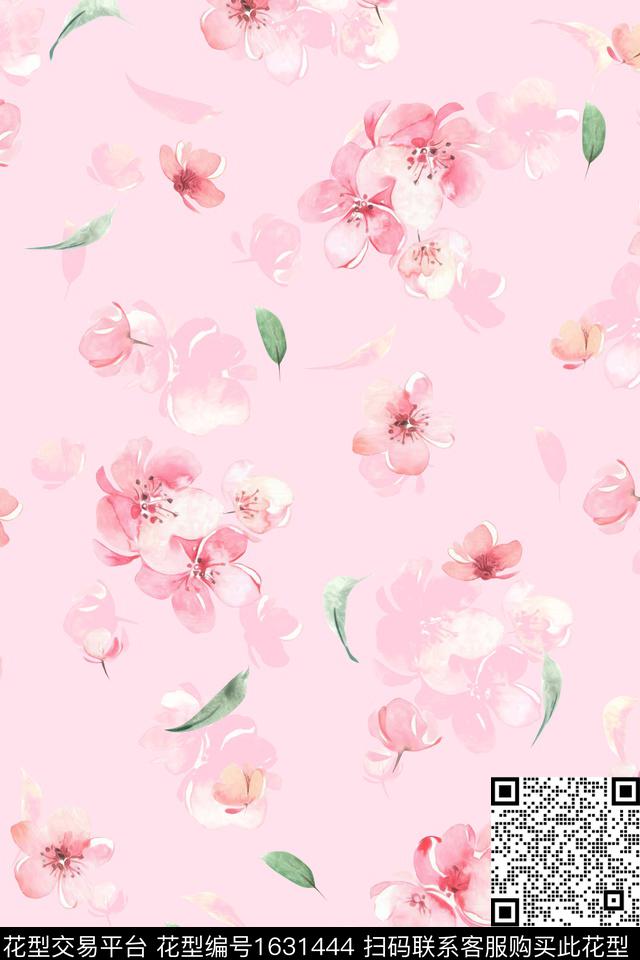 花卉女装满版散花数码印花花型下载（图片编号: 1631444） - 瓦栏（Walan）