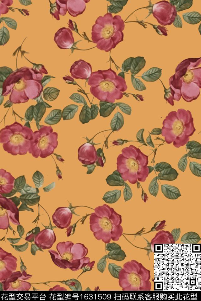 中老年花卉模糊花卉数码印花花型下载（图片编号: 1631509） - 瓦栏（Walan）