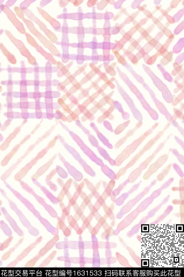 小清新肌理混合拼接数码印花花型下载（图片编号: 1631533） - 瓦栏（Walan）