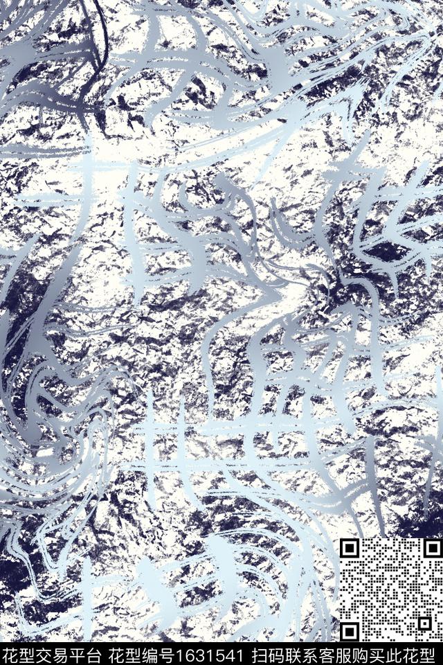 肌理笔触抽象数码印花花型下载（图片编号: 1631541） - 瓦栏（Walan）