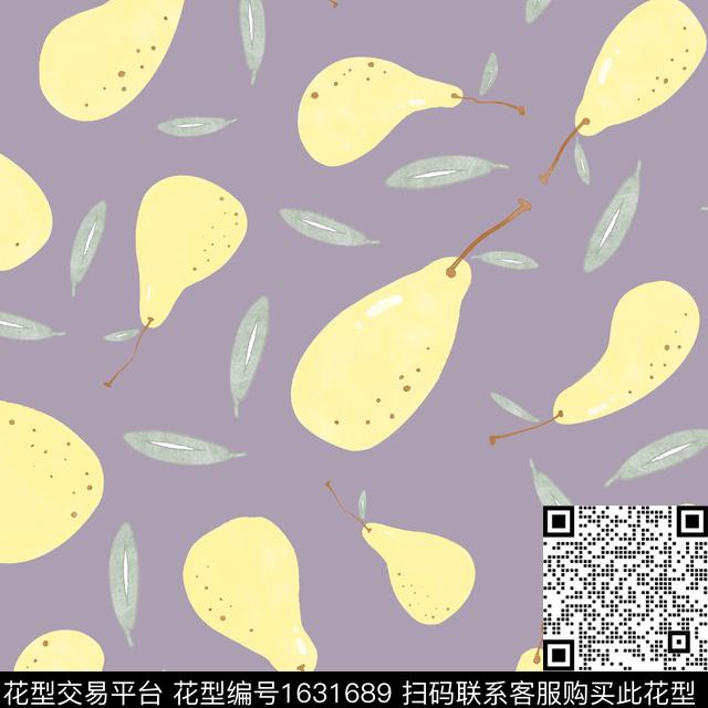 趣味水彩水果数码印花花型下载（图片编号: 1631689） - 瓦栏（Walan）
