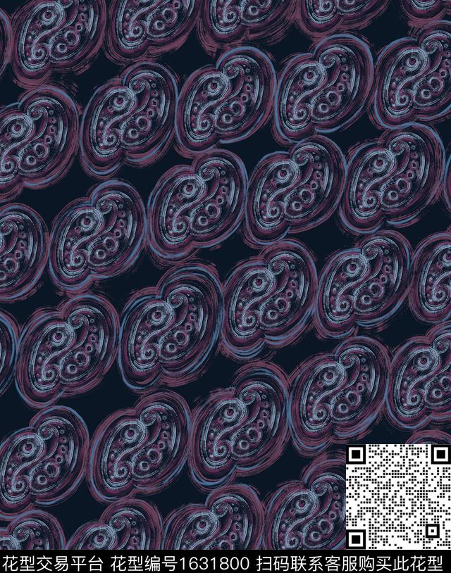 中国风纹理手绘数码印花花型下载（图片编号: 1631800） - 瓦栏（Walan）