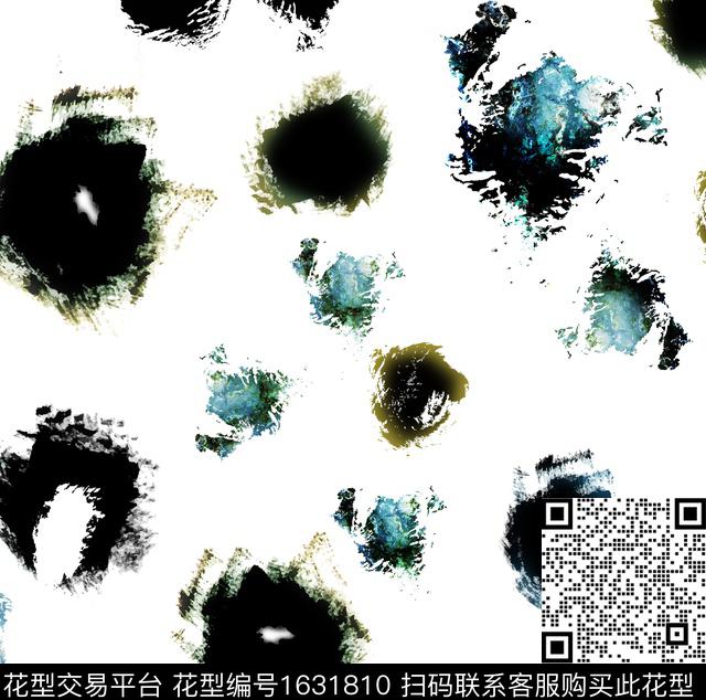水彩抽象墨迹数码印花花型下载（图片编号: 1631810） - 瓦栏（Walan）
