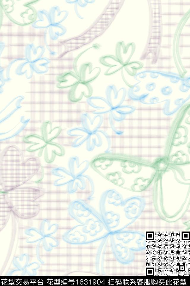小清新花卉混合拼接数码印花花型下载（图片编号: 1631904） - 瓦栏（Walan）