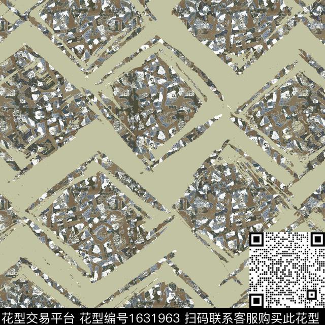 几何抽象纹理数码印花花型下载（图片编号: 1631963） - 瓦栏（Walan）