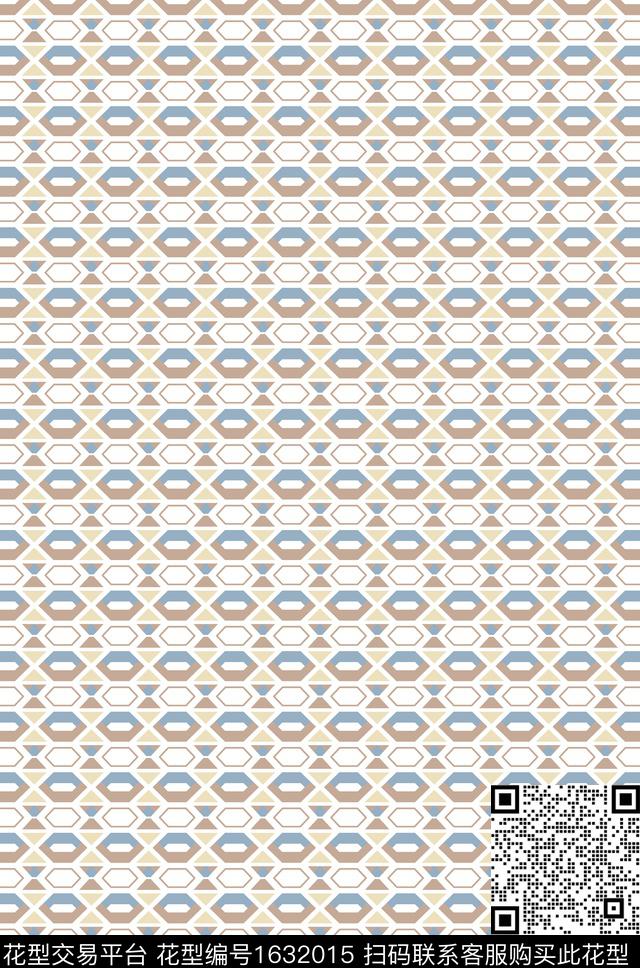 中老年格子几何传统印花花型下载（图片编号: 1632015） - 瓦栏（Walan）