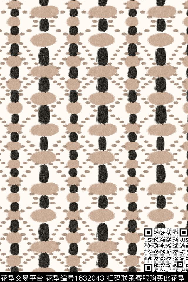 笔触几何复古数码印花花型下载（图片编号: 1632043） - 瓦栏（Walan）