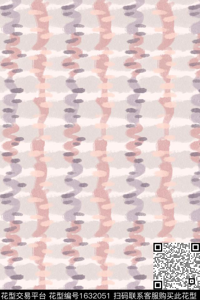 肌理水彩复古数码印花花型下载（图片编号: 1632051） - 瓦栏（Walan）