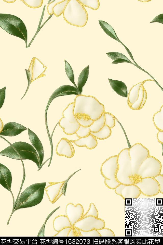 植物花卉春夏花型数码印花花型下载（图片编号: 1632073） - 瓦栏（Walan）