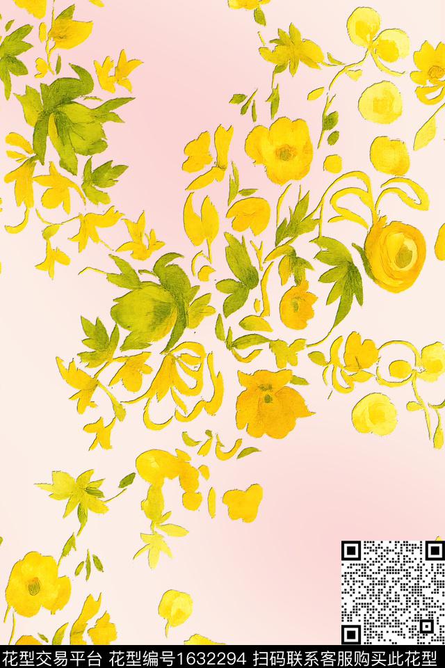 植物花卉浮雕数码印花花型下载（图片编号: 1632294） - 瓦栏（Walan）