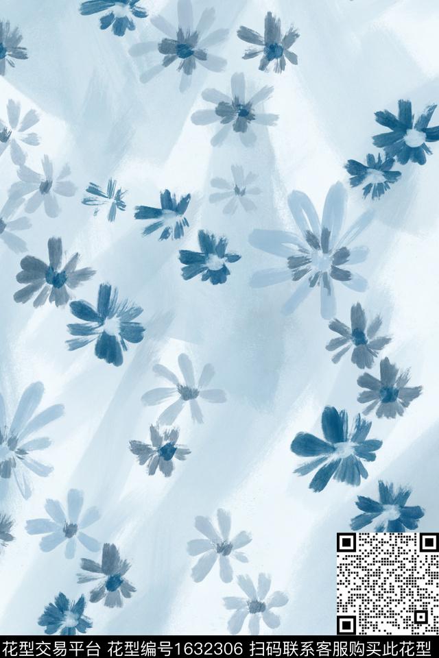 花卉小碎花水彩数码印花花型下载（图片编号: 1632306） - 瓦栏（Walan）