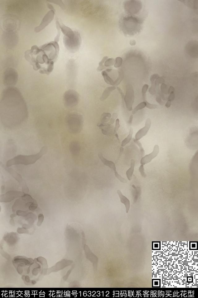 侘寂花卉水彩数码印花花型下载（图片编号: 1632312） - 瓦栏（Walan）