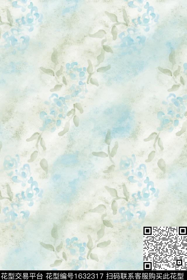 小清新侘寂花卉数码印花花型下载（图片编号: 1632317） - 瓦栏（Walan）