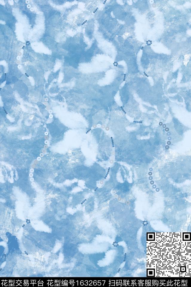 剪影花卉肌理数码印花花型下载（图片编号: 1632657） - 瓦栏（Walan）