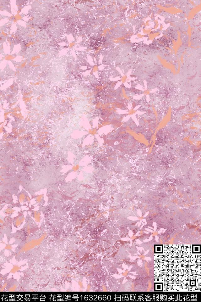侘寂花卉小碎花数码印花花型下载（图片编号: 1632660） - 瓦栏（Walan）