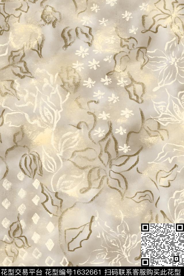 小清新侘寂花卉数码印花花型下载（图片编号: 1632661） - 瓦栏（Walan）