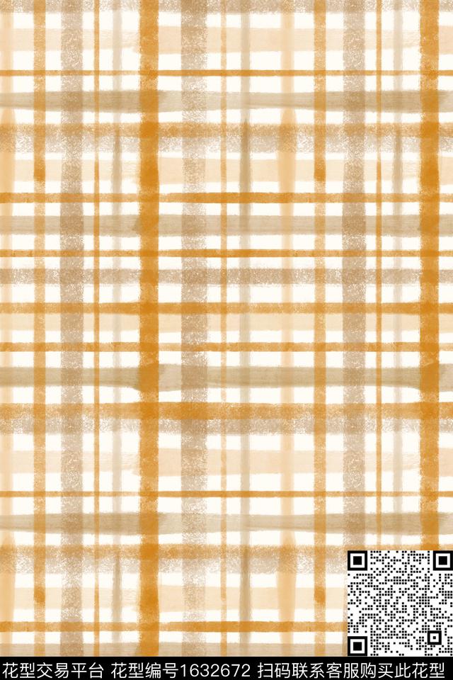 小清新简约格子数码印花花型下载（图片编号: 1632672） - 瓦栏（Walan）
