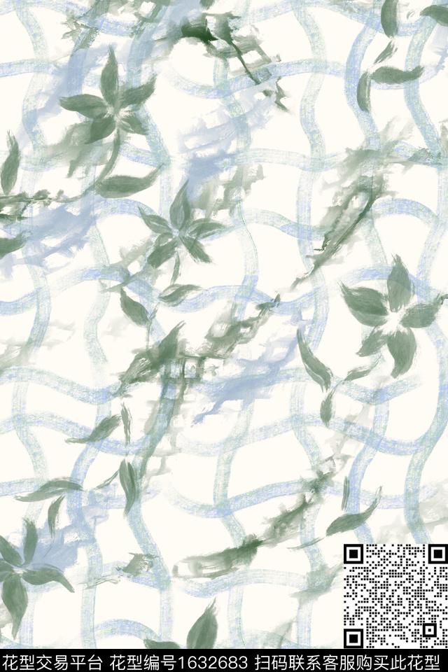 小清新花卉肌理数码印花花型下载（图片编号: 1632683） - 瓦栏（Walan）