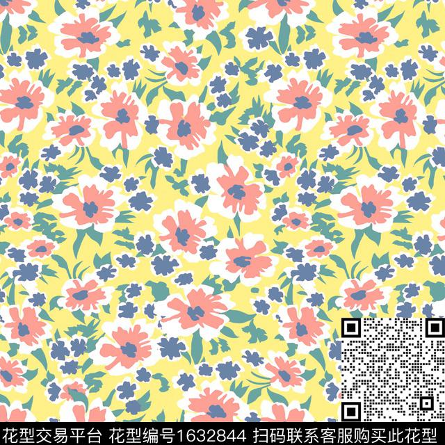 年轻女装花卉小碎花数码印花花型下载（图片编号: 1632844） - 瓦栏（Walan）