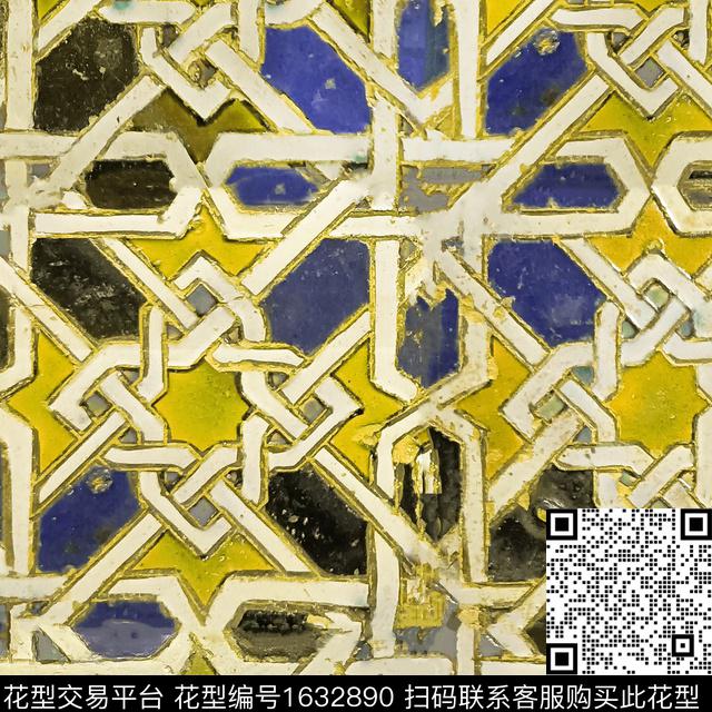 民族风几何墙纸数码印花花型下载（图片编号: 1632890） - 瓦栏（Walan）