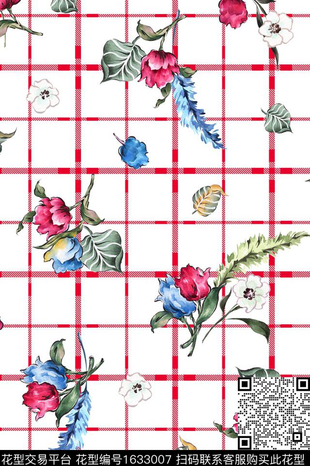 年轻女装花卉水彩花卉数码印花花型下载（图片编号: 1633007） - 瓦栏（Walan）
