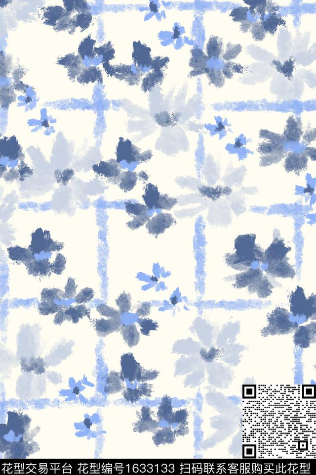 小清新花卉肌理数码印花花型下载（图片编号: 1633133） - 瓦栏（Walan）