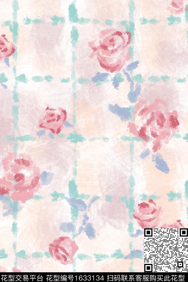 小清新花卉肌理数码印花花型下载（图片编号: 1633134） - 瓦栏（Walan）