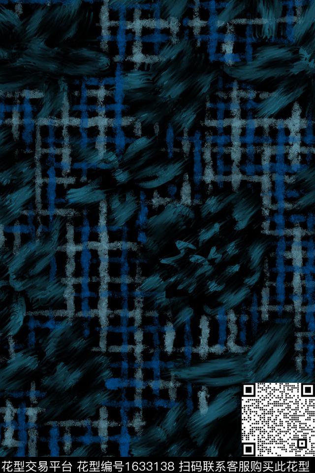简约笔触朦胧花卉数码印花花型下载（图片编号: 1633138） - 瓦栏（Walan）