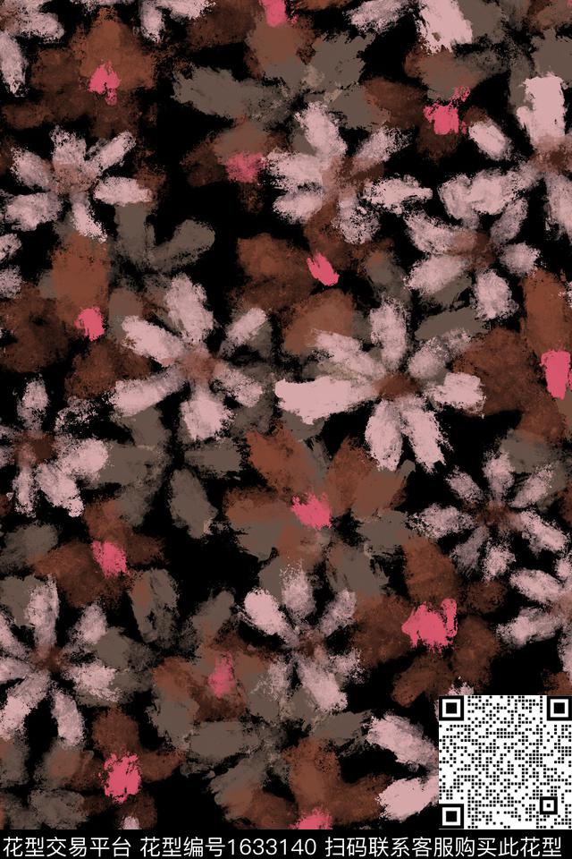 肌理简约笔触数码印花花型下载（图片编号: 1633140） - 瓦栏（Walan）