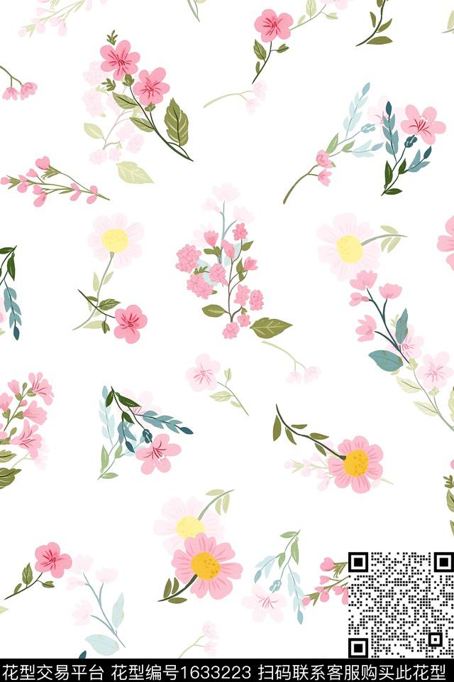 小清新花卉小碎花数码印花花型下载（图片编号: 1633223） - 瓦栏（Walan）